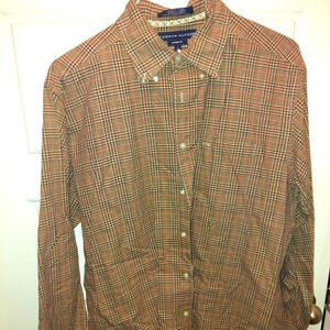 Vintage Fit Tommy Hilfiger Long Sleeve Casual Button Down Shirt Plaid